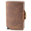 Billetera Baleine Double Kansas en Aluminio y Cuero con Protección RFID Pard Brown