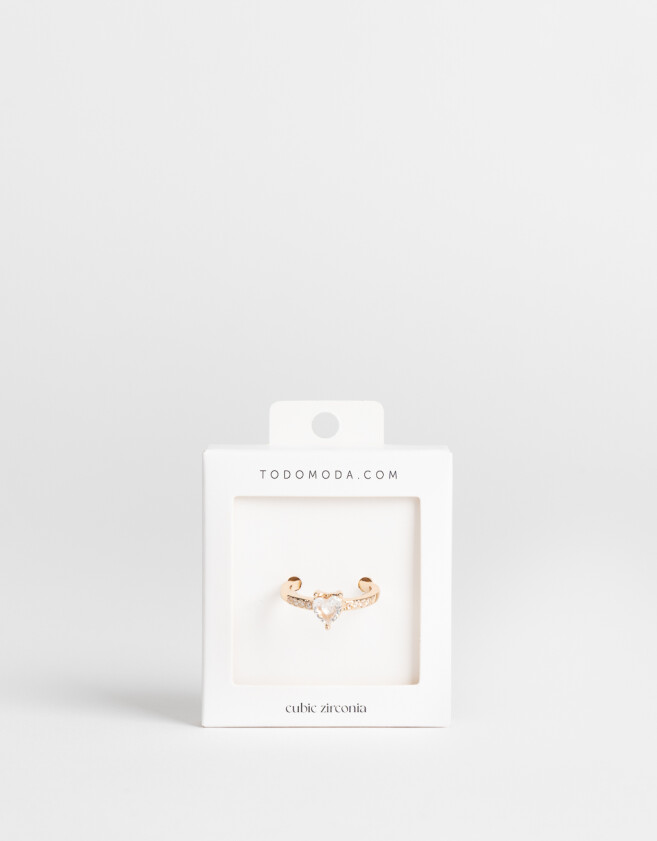 Anillos Chicos Anillo Mediano Y Grande Con Corazon - Dorado