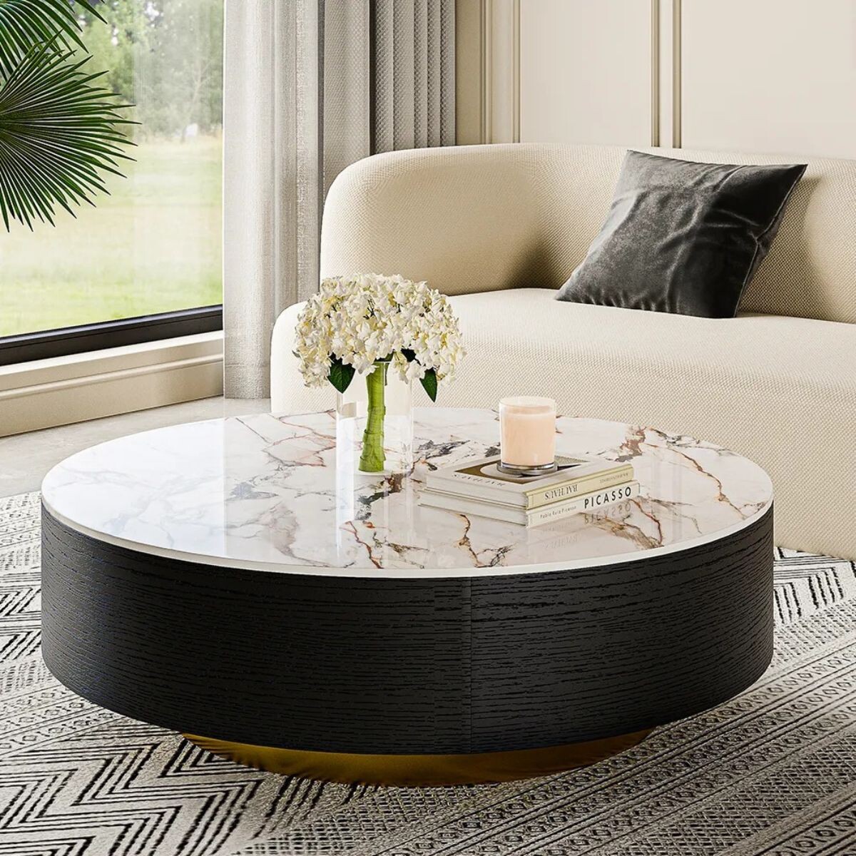 MESA DE CENTRO ROUND INBOX NEGRO CIRCULAR 