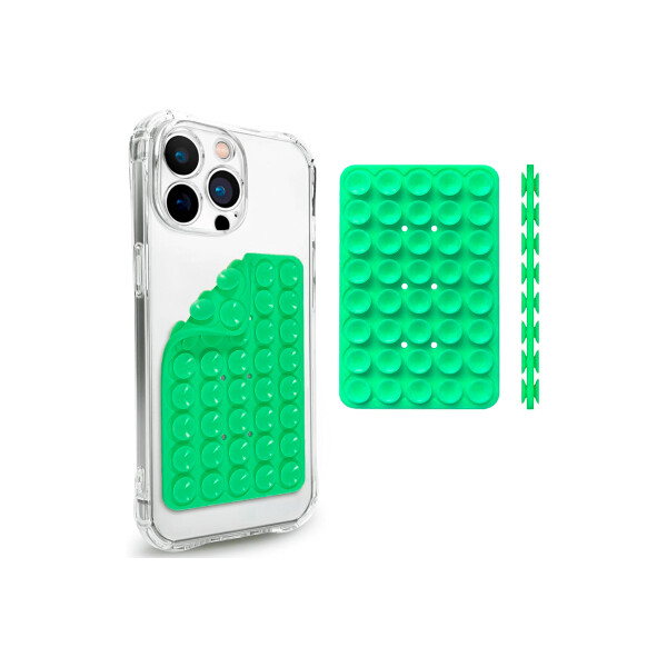 Soporte ventosa doble para celular color verde Soporte Ventosa Doble Para Celular Color Verde