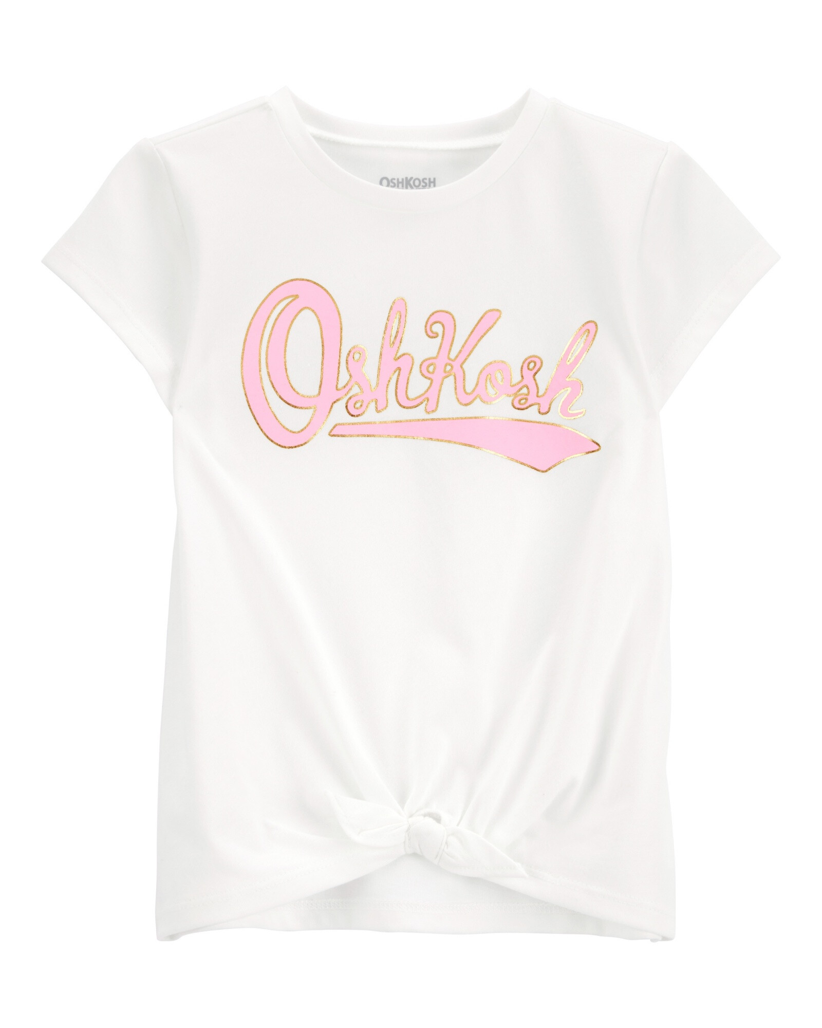 Remera de algodón, anudada y con logo Sin color