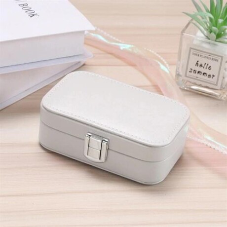Joyero rectangular 12 cm x 7 cm x 4 cm Blanco