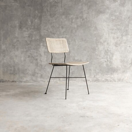 SILLA DE COMEDOR HIERRO-Y-RATTAN-SINTETICO NATURAL-BEIGE VITTORIA
