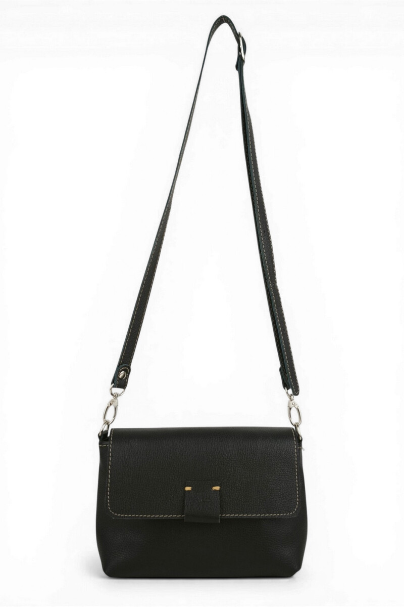 Morral con solapa chico Negro