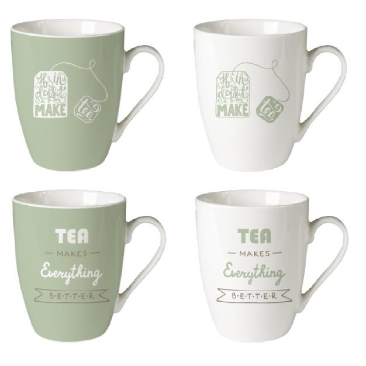 MUG BOMBE 340ML TEA VERDE Y BLANCO 