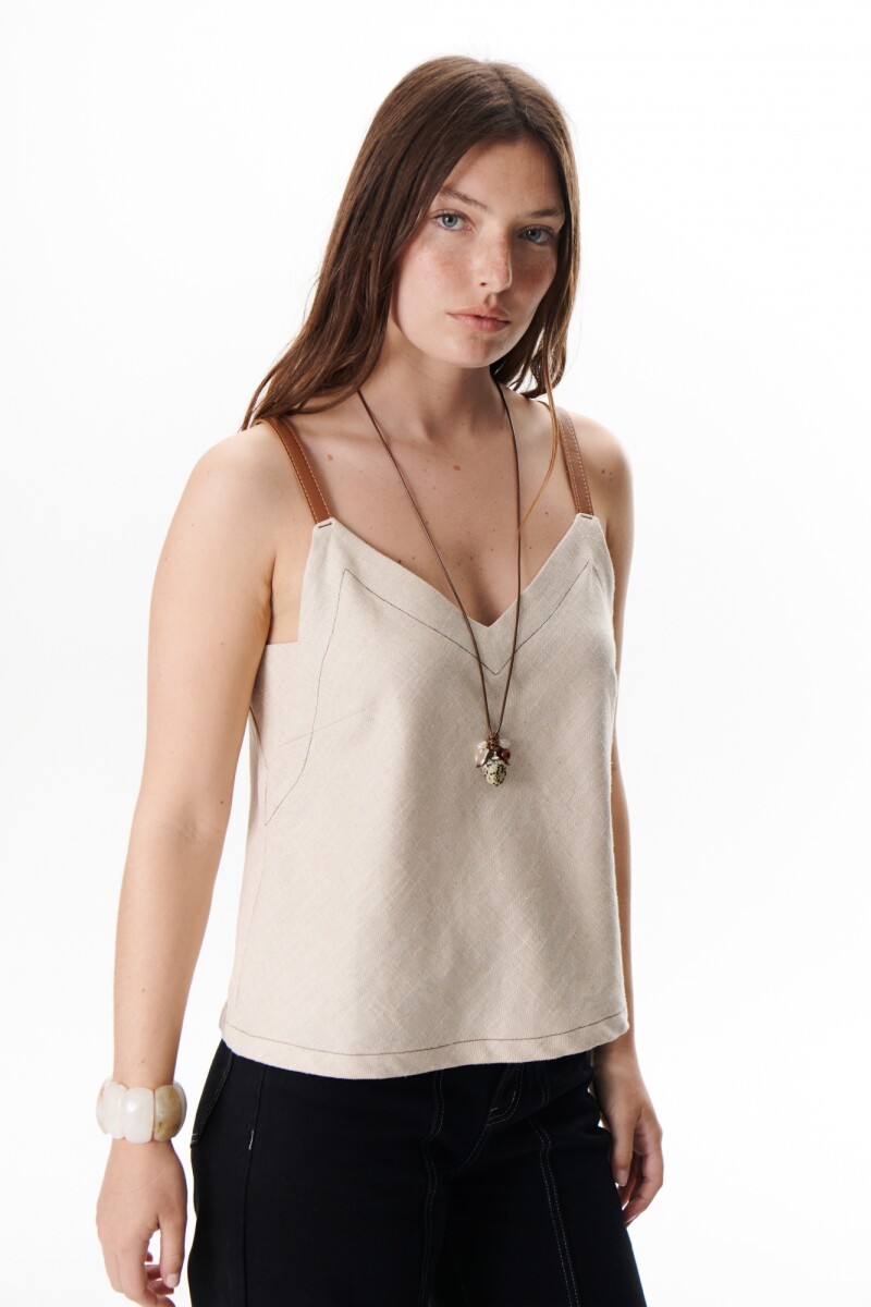 MUSCULOSA LINO ART BEIGE