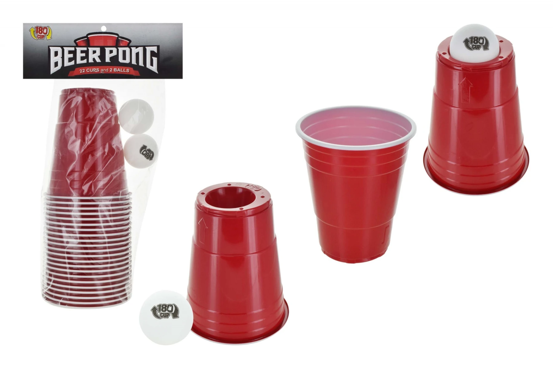 JUEGO DE MESA BEER PONG 22 VASOS + 2 PELOTITAS DE PING PONG P/ADULTO 21989 Q8 M1 