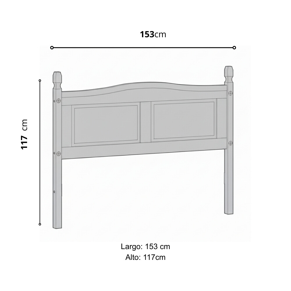 Respaldo De Sommier - Muebles Web - Línea Mexicana - Madera Maciza BLANCO