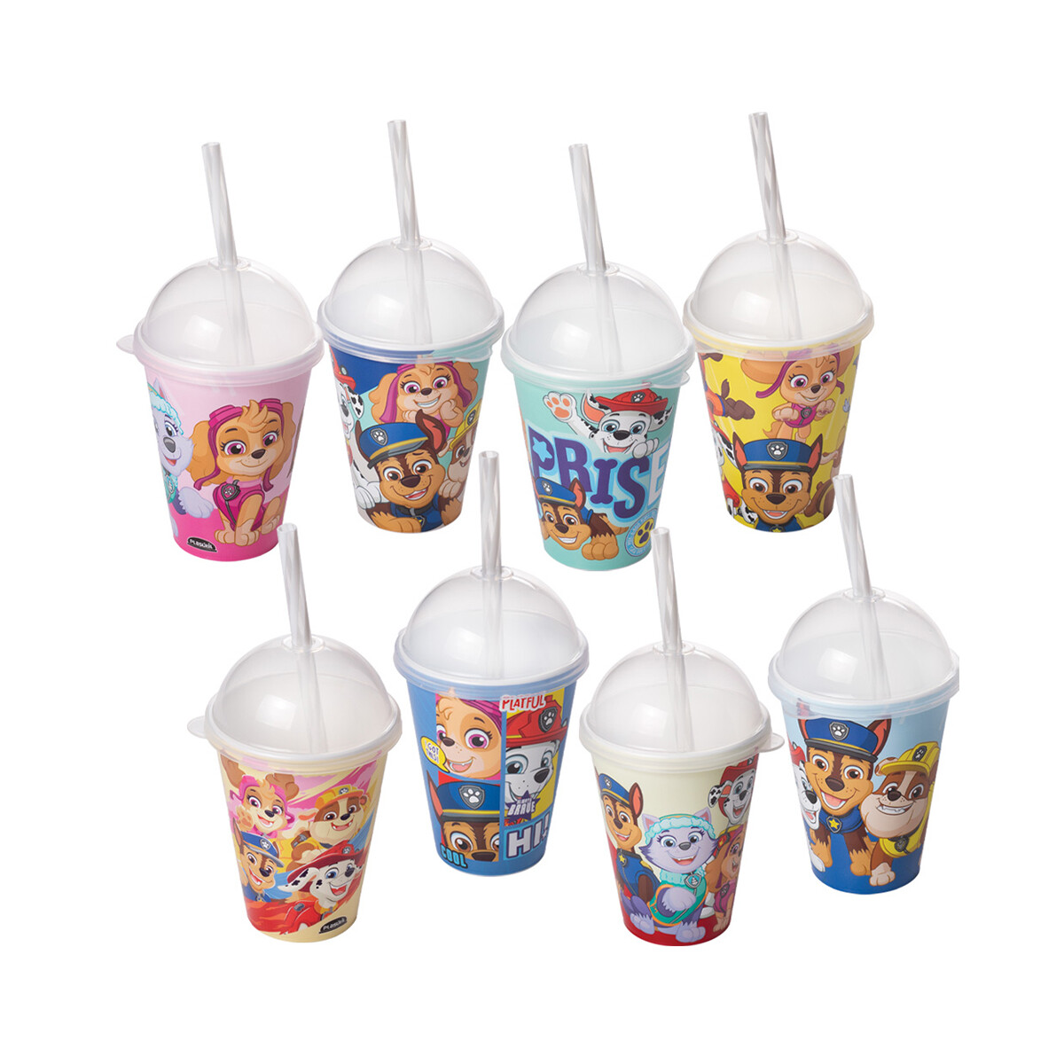 Vaso Plástico Milk Shake Paw Patrol 280 ml Diseños Surtidos 