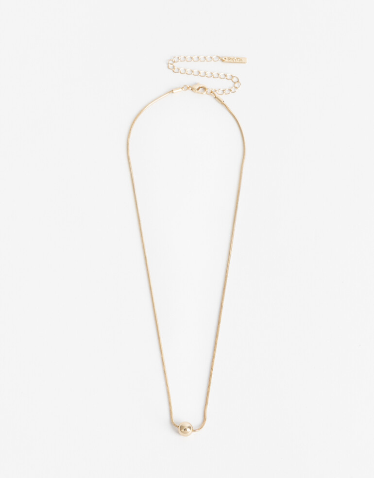 Collares Cortos Metal Set De 2 Collares Con Dije Bolón - Dorado