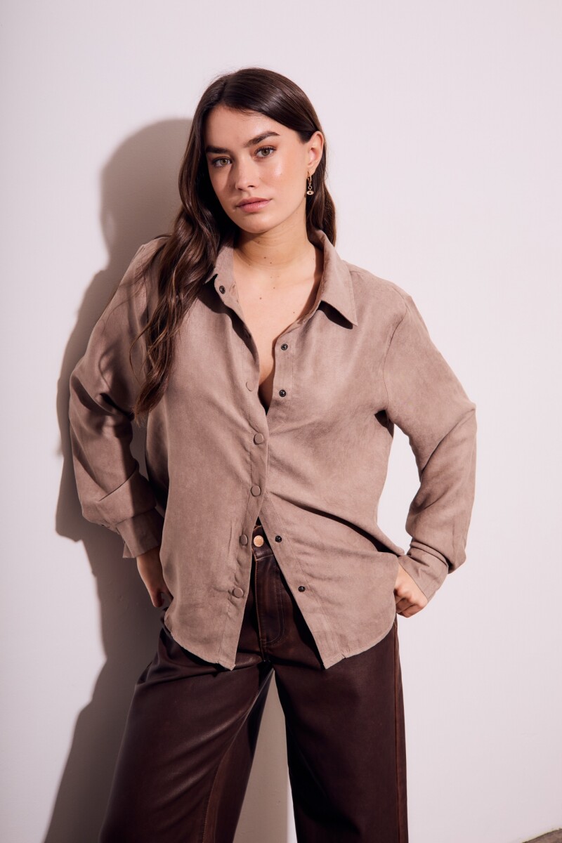 Camisa Gamuza Vegana Mocha