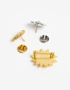Prendedor Metal Set Prendedores Sol, Corazón Y Moneda - Dorado Oro Amarillo