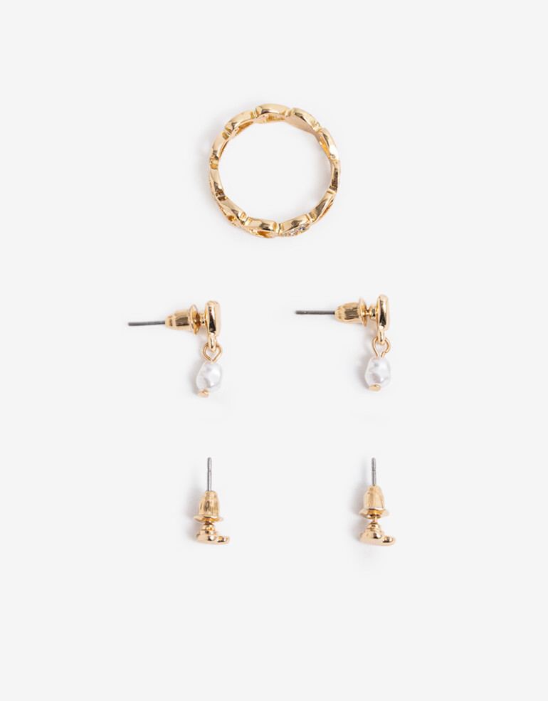 Bijouterie Set Metal Bijou Set Corazón Metal - Dorado