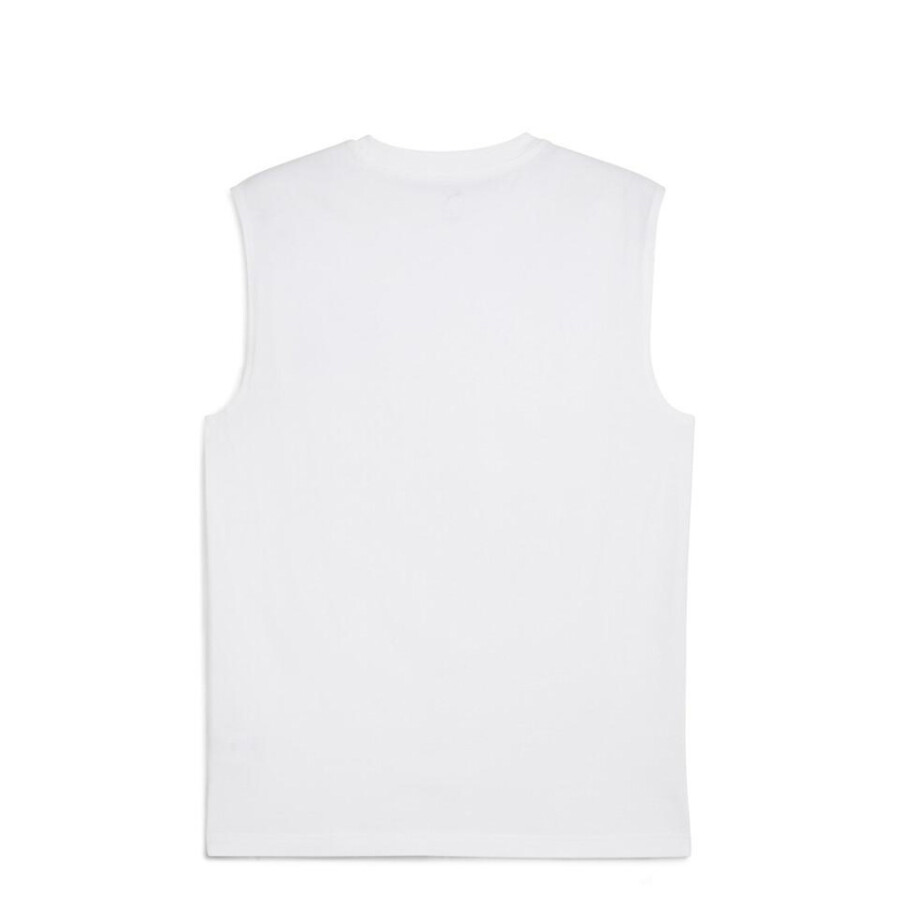 Remeras Puma Logo Sleeveless Masculino Blanco