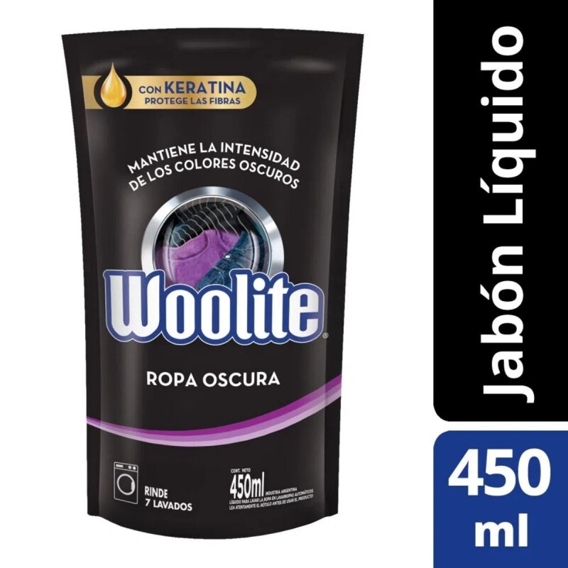 Jabón Líquido Woolite Ropa Oscura Doy Pack 450 ML Jabón Líquido Woolite Ropa Oscura Doy Pack 450 ML