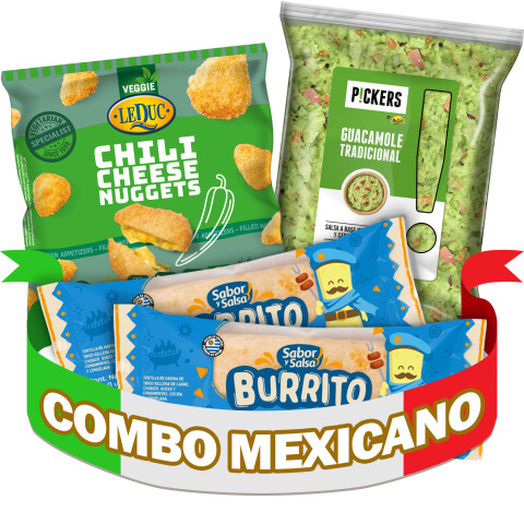 Combo Mexicano - Guacamole, Dos Burritos y Nuggets de Queso Picantes Combo Mexicano - Guacamole, Dos Burritos y Nuggets de Queso Picantes