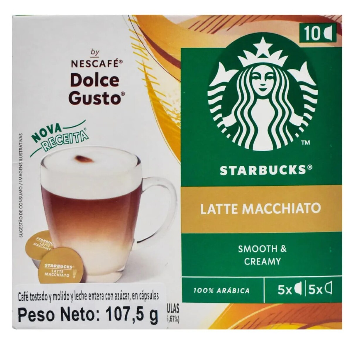 Caja X10 Cápsulas Starbucks Latte Machiato 
