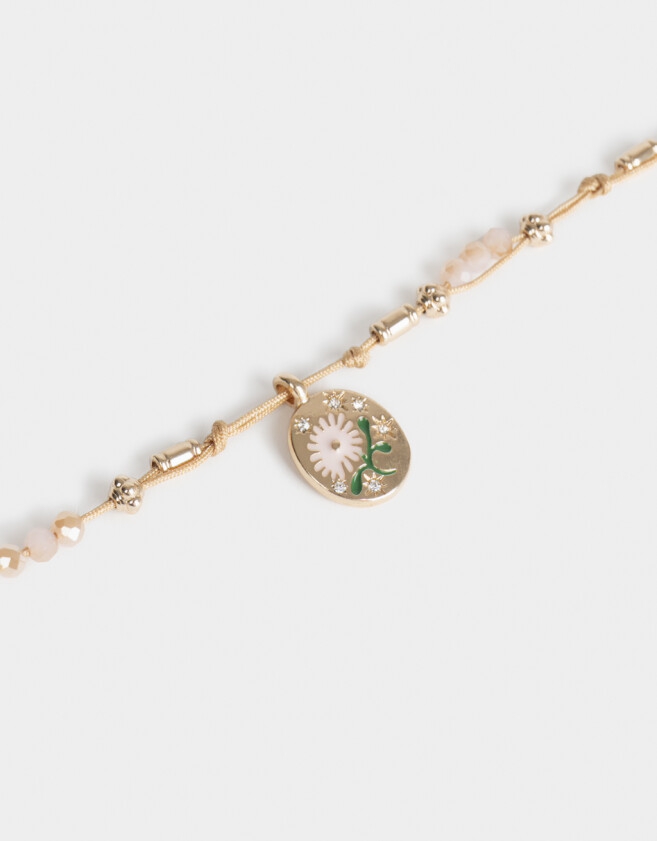 Collares Cortos Esmaltado Collar Corto Multidijes Flor - Dorado