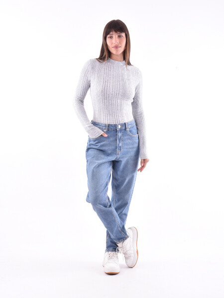 POLERA BROLLA GRIS MELANGE C