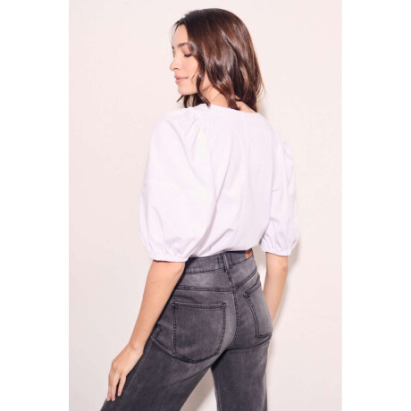 Remera Algodón Manga Globo Nacar