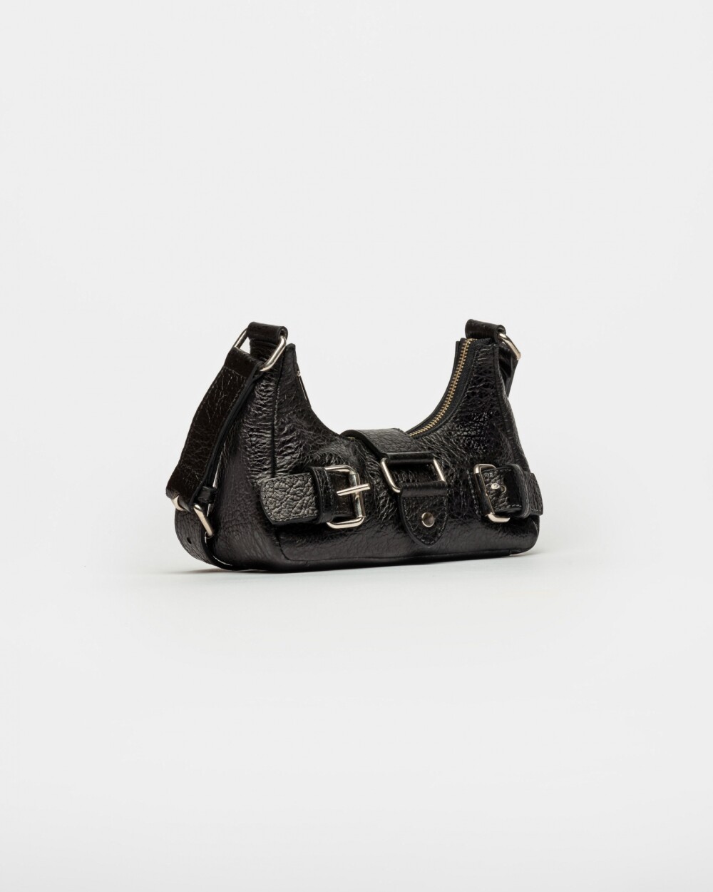 Mini Bag The Noisy Gang En Cuero Graneado Negro