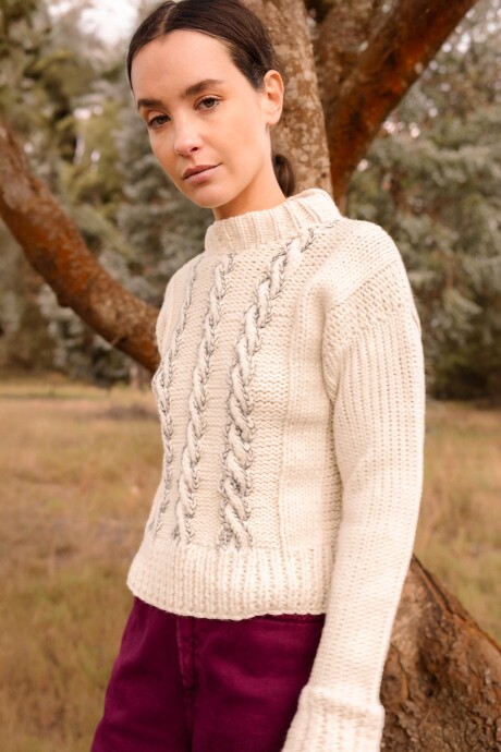 Sweater Bonjour Crudo/Negro