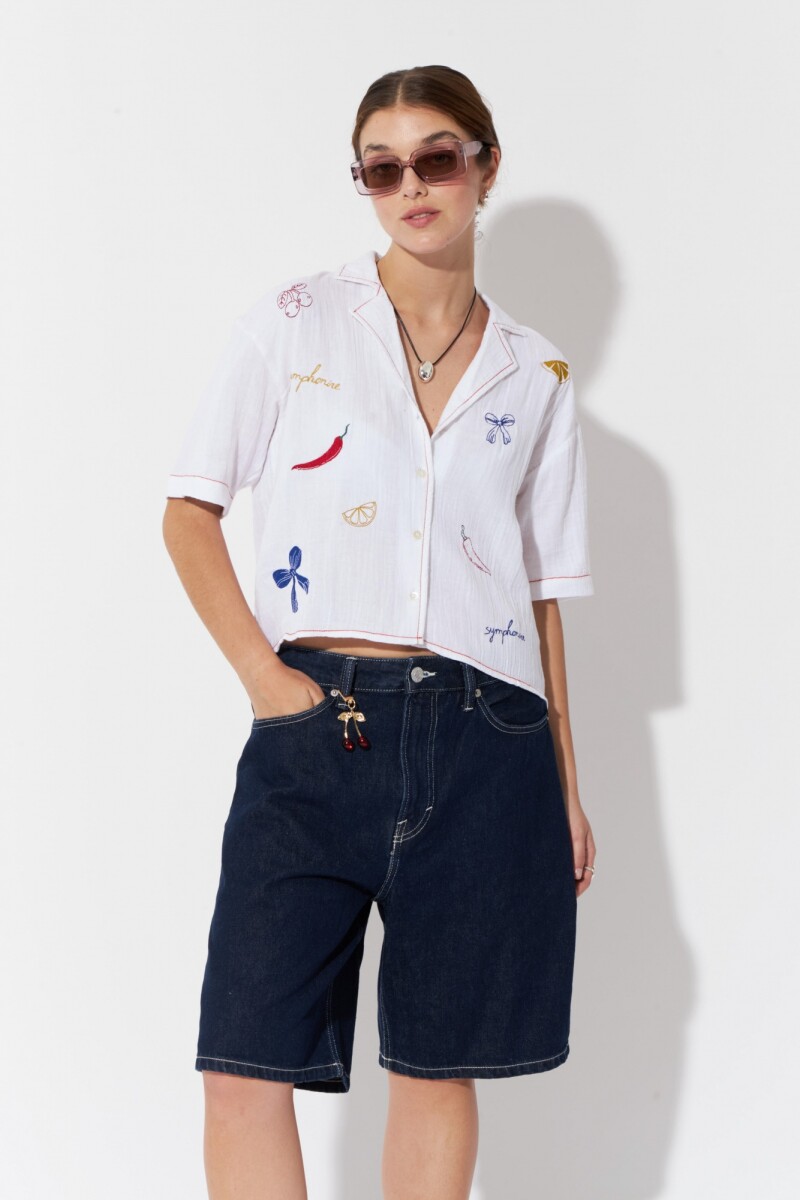Camisa bordada - blanco 