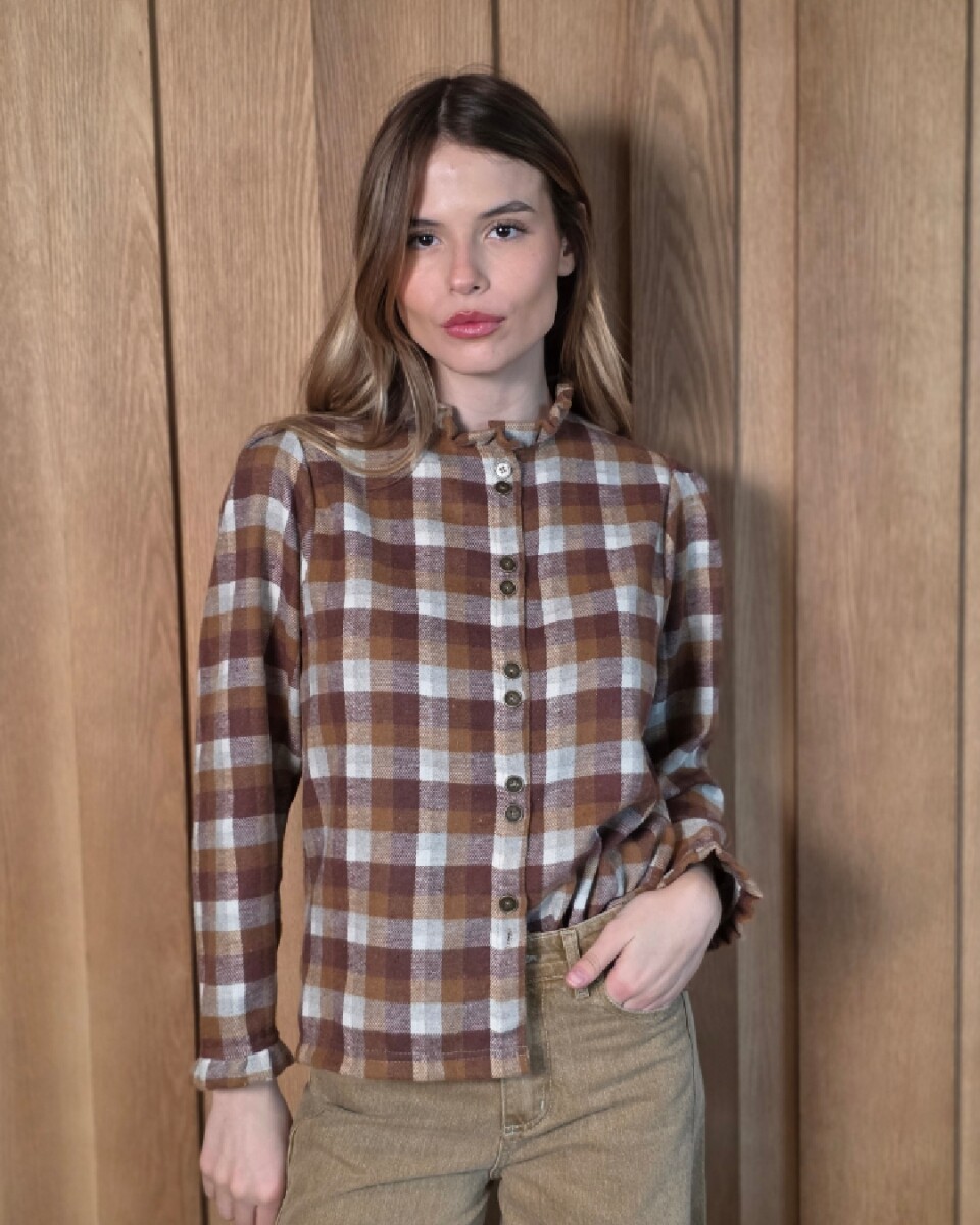 Camisa Mili - escocés camel 