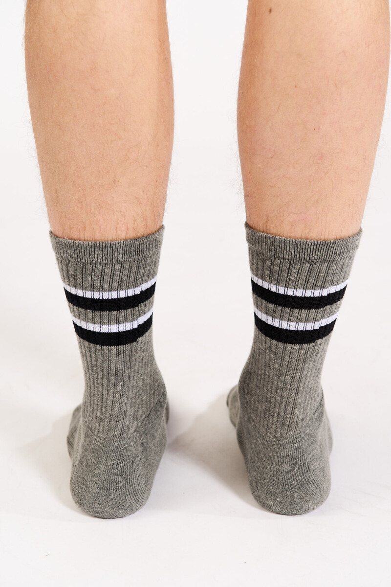 MEDIAS 3/4 DOUBLE LINE SOCKS G-gris