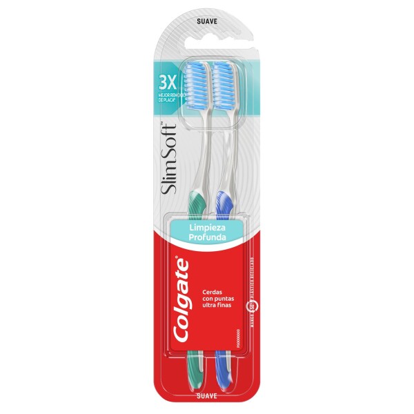 Cepillo Dental Slim Soft Pack x2 - Colgate Cepillo Dental Slim Soft Pack x2 - Colgate