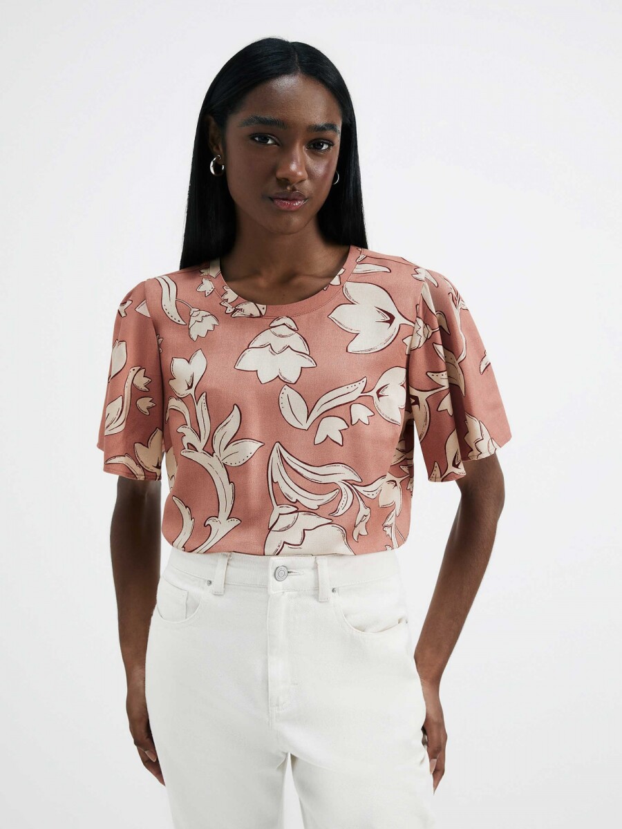 BLUSA MANGA CORTA ESTAMPADA - BLUSA MM FEM 