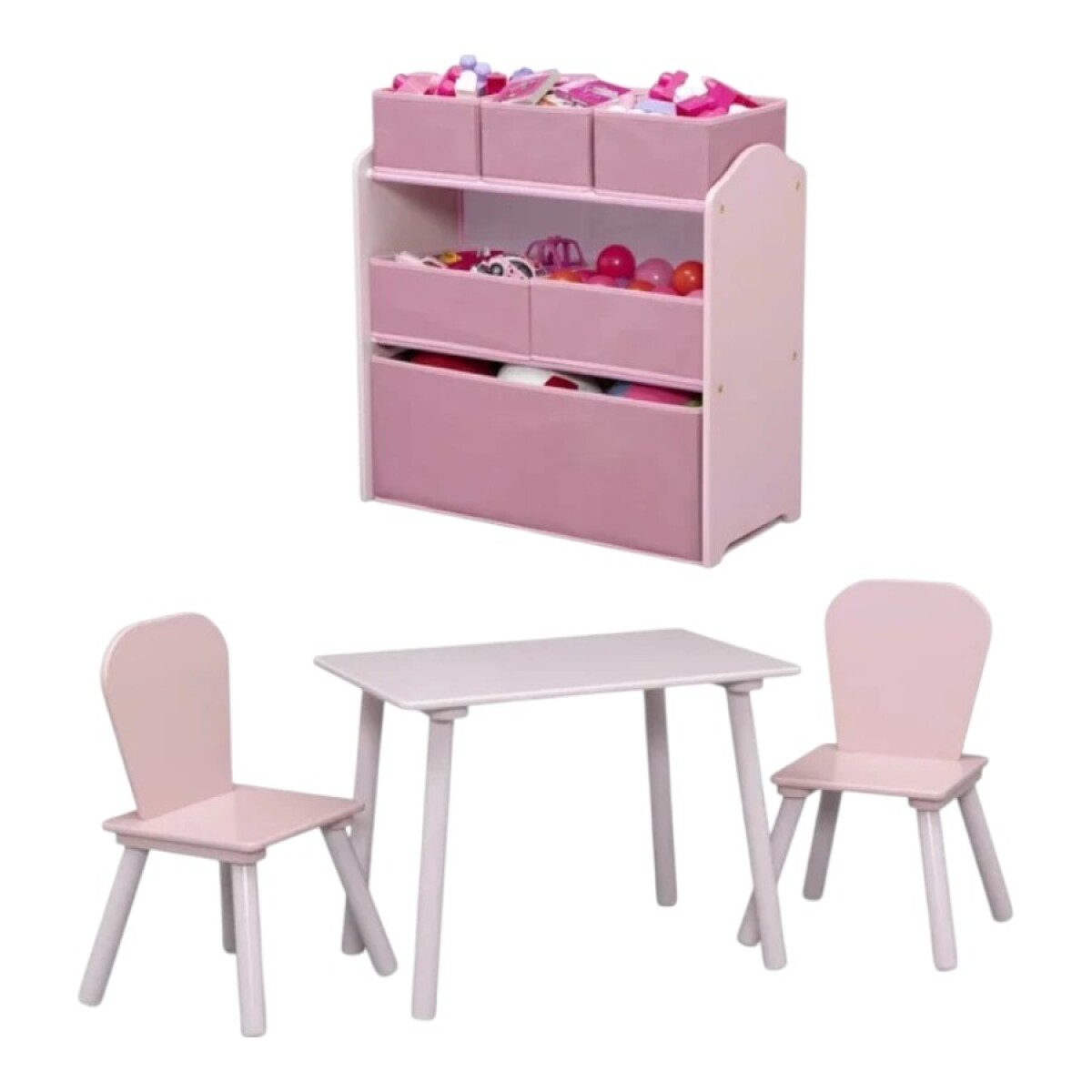 Set mesa y organizador infantil rosa 