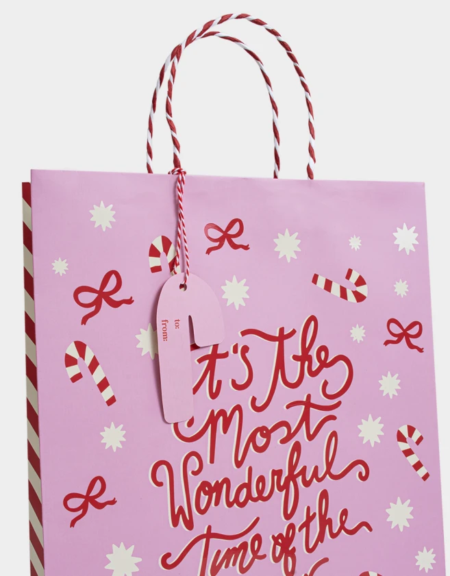 Accesorios Regalos Estampados Bolsa De Regalo L Con Diseño Navideño Y Tag Colgante - Combinacion Multicolor