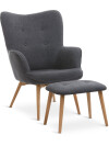 Sillón/apoya pies SKALBORG 1 cuerpo terciopelo gris Sillón/apoya pies SKALBORG 1 cuerpo terciopelo gris