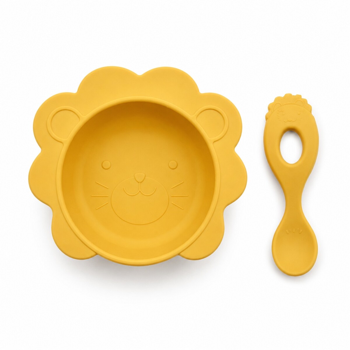 Set silicona plato y cuchara P&F - leon amarillo 