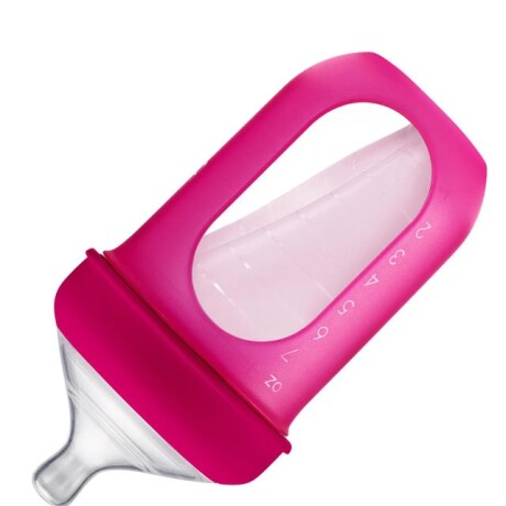 Mamadera Silicona con tetina 3m+ (240ml) bordó