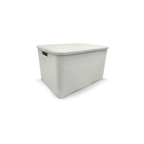 Caja Símil Rattan 20 lts. Blanco Caja Símil Rattan 20 lts. Blanco