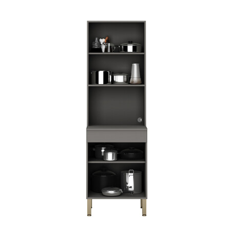 MUEBLE PARA MICROONDAS CON TAPA Y DOS PUERTAS SERIE LINE KITS PARANA GRIS