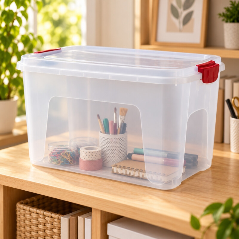 Set x2 Caja organizadora 20 lts Alta TRANSPARENTE