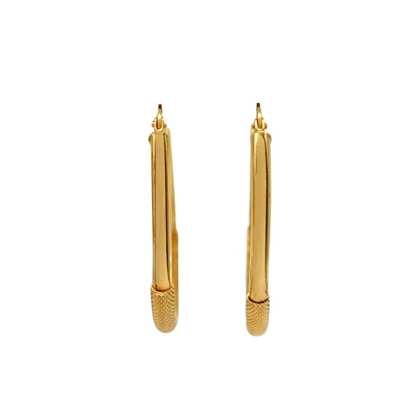 Caravanas aros de oro facetados inflados- Oro bajo - Sin piedra- CA8040 sinpiedra