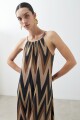 Vestido zig-zag tostado