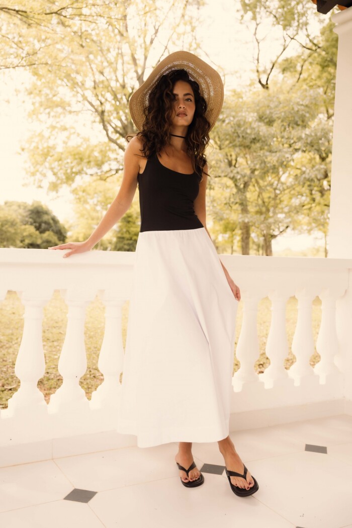 VESTIDO GIANNA MAXI COMBINADO BLACK&WHITE VESTIDO GIANNA MAXI COMBINADO BLACK&WHITE