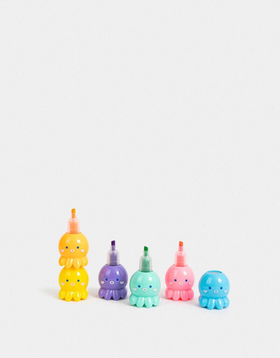 Resaltadores Con Forma De Pulpo - Combinacion Multicolor 