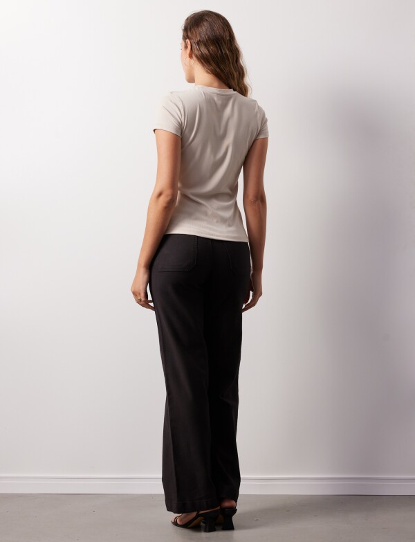 Remera Basica Modal Ribs BEIGE