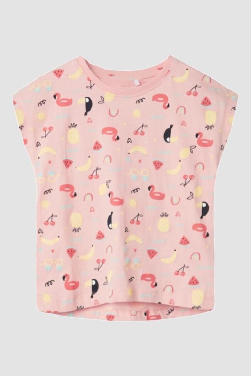 Camiseta De Algodón Estampada Apricot Blush
