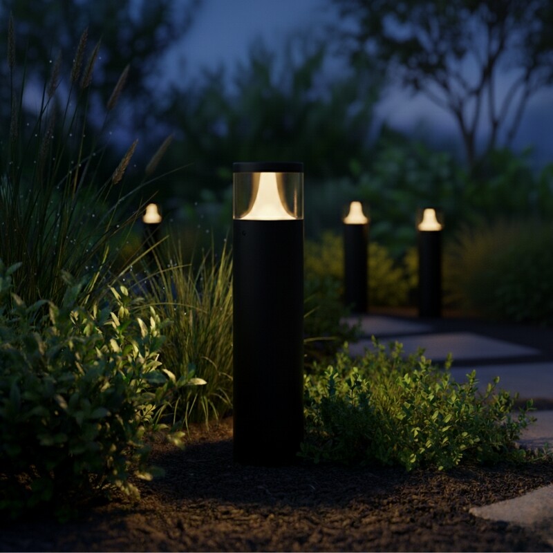 BOLARDO KANE 80 CM Luminaria Bolardo Exterior 9W Kane 80cm Negro