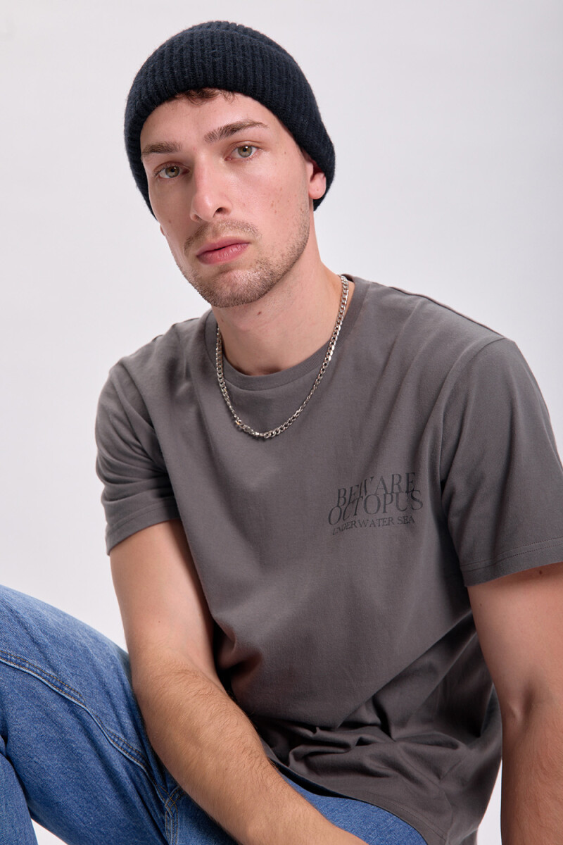 Remera estampa Gris Oscuro