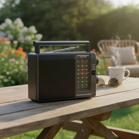 Radio Clásica Portátil Nordmende AM/FM/SW Recargable USB Negro