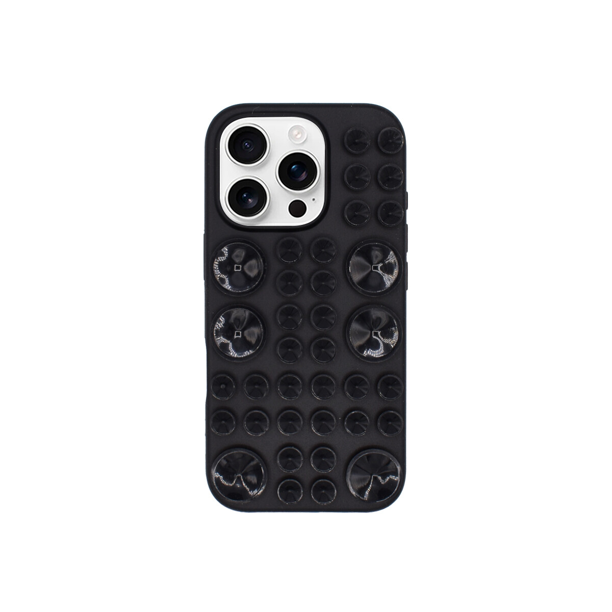 Protector para iPhone 16 Pro con ventosas color negro 