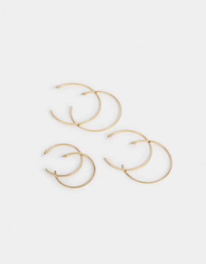 Aros Argollas Set De metal Set De Argollas De Metal - Dorado